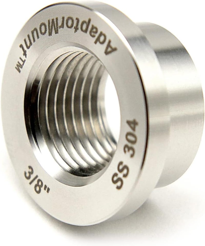 AdaptorMount G 3/8" (BSPP) Stainless Steel 304 Female Threaded Stepped Weld Bung Mounting Fitting (OD 7/8") with Top Head (OD 1.1") - Image 3